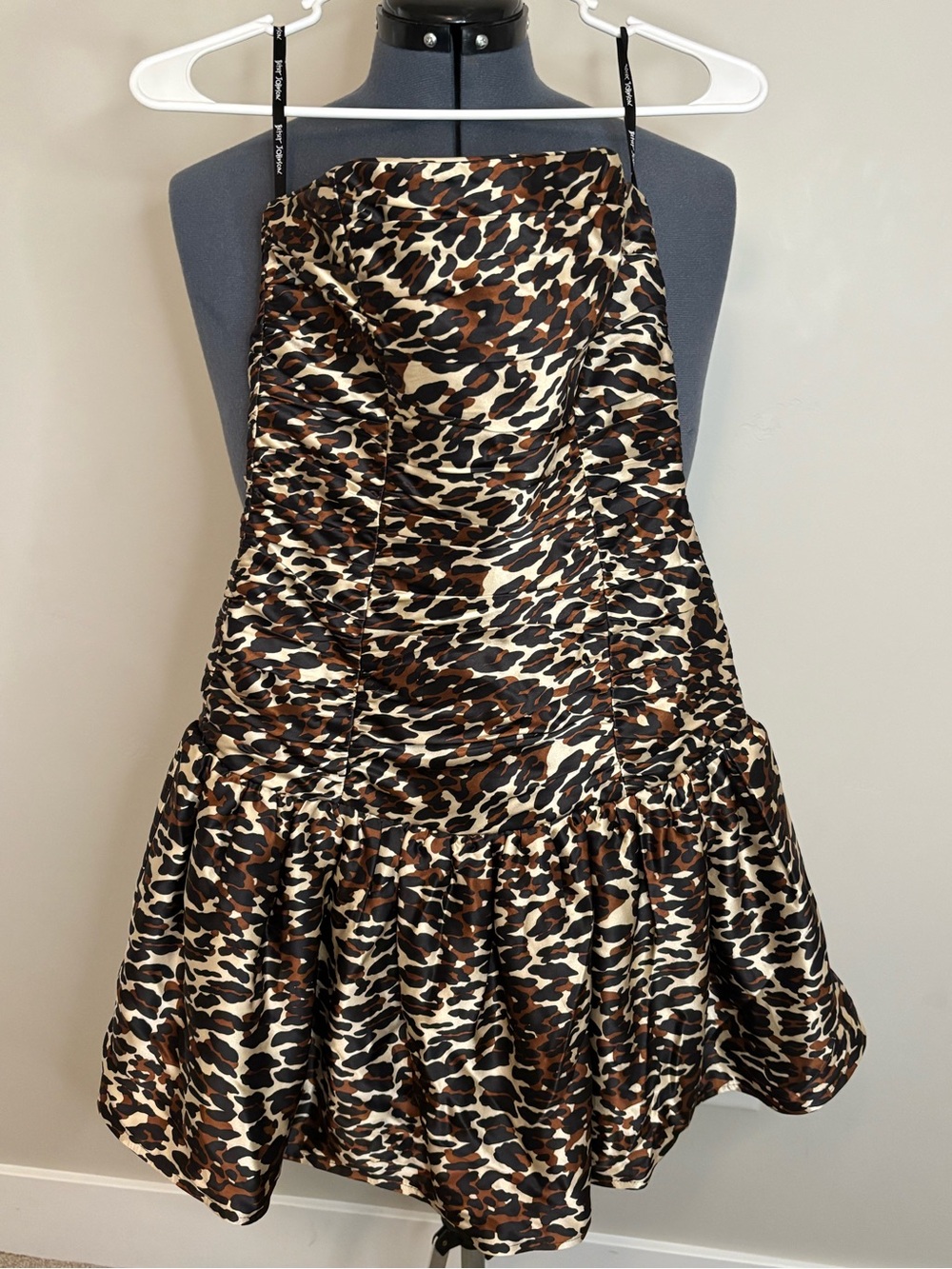 Vintage Y2K Betsey Johnson Evening Leopard Print  Dress Drop Waist Size 0